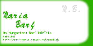 maria barf business card